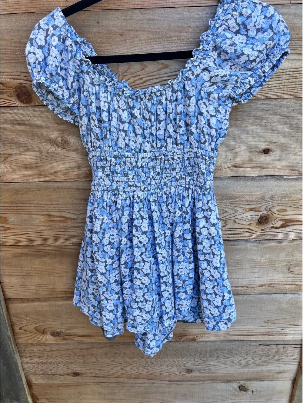 Hollister S Blue Floral Romper